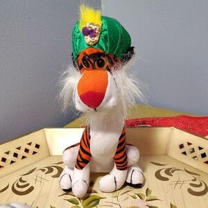 Vintage ACME Green and Orange Stuffed Tiger